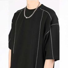 Load image into Gallery viewer, Topstitched Crew Neck Loose T-shirt