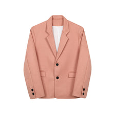 Load image into Gallery viewer, Pink Woolen Blazer and Straight Pants Two-piece Set