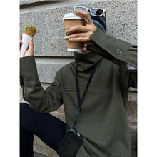 Load image into Gallery viewer, High collar loose bottoming T-shirt