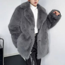 Load image into Gallery viewer, Faux Fur Double Breasted Lapel Jacket
