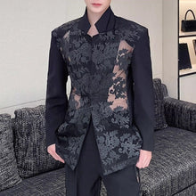 Load image into Gallery viewer, Jacquard Sheer Blazer and Straight Trousers Two-piece Suit
