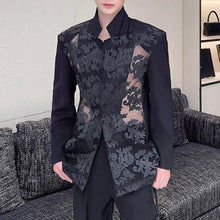 Load image into Gallery viewer, Jacquard Sheer Blazer and Straight Trousers Two-piece Suit