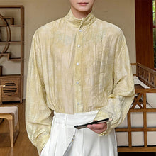 Load image into Gallery viewer, Button Stand Collar Long Sleeve Casual Shirt