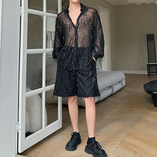 Load image into Gallery viewer, Summer Stage Tassels Sequins Tops Shorts Suits