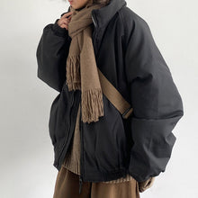 Load image into Gallery viewer, Retro Coffee Vertical Striped Cotton Coat