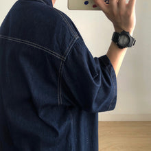 Load image into Gallery viewer, Denim Short-sleeved Loose Work Shirt