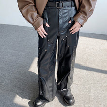 Load image into Gallery viewer, Retro Rivet Deconstructed Motorcycle Pu Leather Pants