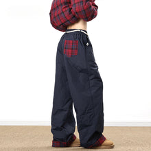 Load image into Gallery viewer, Vintage Plaid Patchwork Cotton Wide-leg Pants