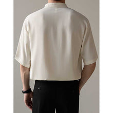 Load image into Gallery viewer, Loose Stand Collar Ice Silk Texture Casual Shirt
