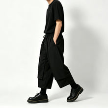 Load image into Gallery viewer, Multi-Panel Elastic-Waist Drapey Wide-Leg Pants