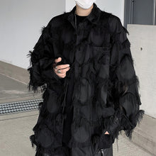 Load image into Gallery viewer, Dark Hollow Tassel Long-sleeved Thin Shirt