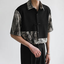 Load image into Gallery viewer, Summer Tops Stitching Fake Two-piece Floral Shirt