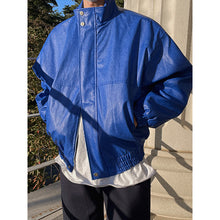 Load image into Gallery viewer, Stand Collar PU Leather Jacket