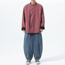 Load image into Gallery viewer, Reversible Stand Collar Frog Button Loose Hanfu Cardigan