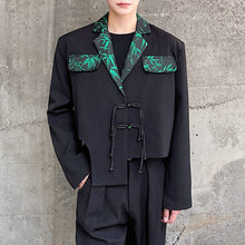 Load image into Gallery viewer, Brocade Embroidered Bamboo Patchwork Buttoned Short Blazer
