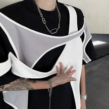 Load image into Gallery viewer, Contrast Color Stitching Lace-up T-shirt