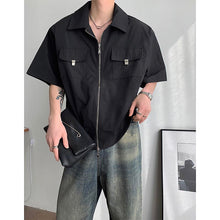 Load image into Gallery viewer, Cropped Shoulder Pads Short Sleeve Cargo Shirts