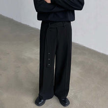 Load image into Gallery viewer, Belted Straight Casual Wool Wide-leg Trousers