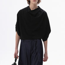 Load image into Gallery viewer, Stacked Collar Loose Solid Color T-shirt