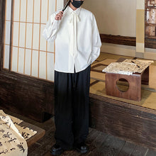 Load image into Gallery viewer, Ice Silk Chiffon Detachable Tie Drape Shirt