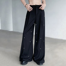 Load image into Gallery viewer, Pearl Rivets Wide-Leg Straight Pants