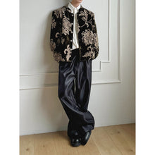 Load image into Gallery viewer, Heavy Embroidered Velvet Vintage Floral Boxy Outerwear Jacket