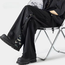 Load image into Gallery viewer, Button Print Straight-Leg Loose Casual Pants