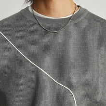 Load image into Gallery viewer, Line Embroidered Crew Neck Sweater