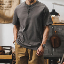 Load image into Gallery viewer, 320g Heavyweight Loose Fit Henley T-Shirt