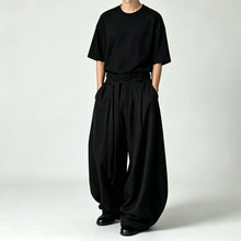 Load image into Gallery viewer, Japanese High-waist Drawstring Straps Wide-leg Casual Pants