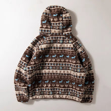 Load image into Gallery viewer, Retro Jacquard Faux Lamb Wool Hooded Jacket