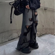 Load image into Gallery viewer, Ripped Denim Distressed Loose Straight-Leg Pants