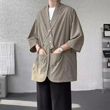 Load image into Gallery viewer, Diagonally Buttoned Loose Cardigan Shirt