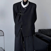 Load image into Gallery viewer, White Collar Black Long Sleeve Suit Jacket