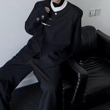 Load image into Gallery viewer, White Collar Black Long Sleeve Suit Jacket