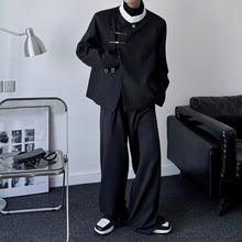 Load image into Gallery viewer, White Collar Black Long Sleeve Suit Jacket