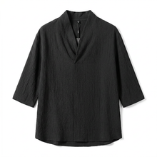Load image into Gallery viewer, Vintage Ice Silk Loose Zen Clothes Half Sleeve T-shirt