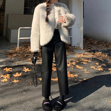 Load image into Gallery viewer, Soft Simulated Sheepskin Straight PU Leather Pants