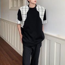 Load image into Gallery viewer, Patchwork Shoulder Pad Casual T-shirt