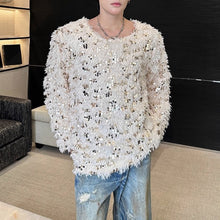 Load image into Gallery viewer, Sequined Crew Neck Pullover Sweater