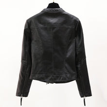 Load image into Gallery viewer, Short Slim Stand Collar PU Leather Jacket