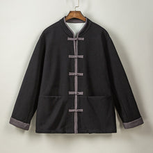 Load image into Gallery viewer, Fleece Lined Warm Padded Frog Button Hanfu Cardigan