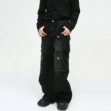 Load image into Gallery viewer, Multi-pocket Wide-leg Cargo Jeans