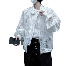 Load image into Gallery viewer, Patterned Double Neckline Shoulder Padded Jacket