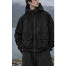 Load image into Gallery viewer, Color-blocked Large Pocket Shooded Windbreaker