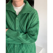 Load image into Gallery viewer, Retro Check Turtleneck Knitted Cardigan Jacket