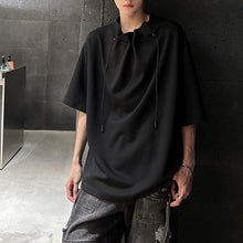 Load image into Gallery viewer, Drawstring Neckline Padded Shoulder T-shirt