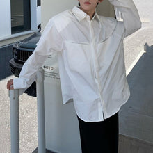 Load image into Gallery viewer, Double Collar Structured Pleated Long Sleeve Shirt