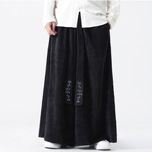 Load image into Gallery viewer, Corduroy Wide-leg Embroidered Culottes Straight Pants