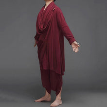 Load image into Gallery viewer, Vintage Cotton and Linen Loose Meditation Cape Jacket Harem Pants Two-piece Set